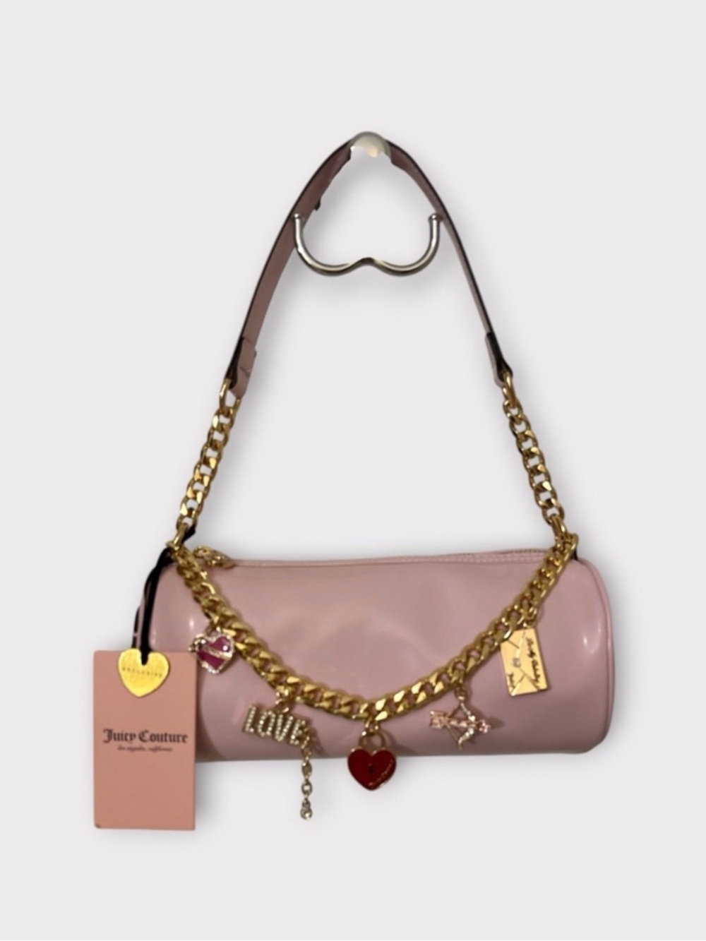 Juicy Couture Blush Pink Charm Chain Shoulder Bag